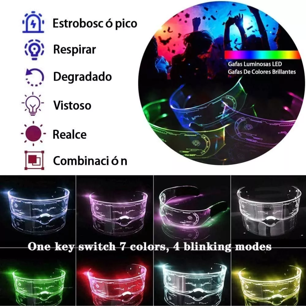 Gafas De Visera Led Futurista