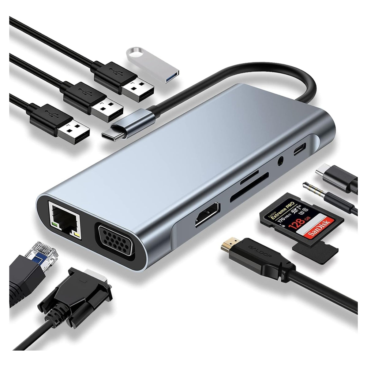 Hub Adaptador MultiPuerto 11 En 1 Usb-c